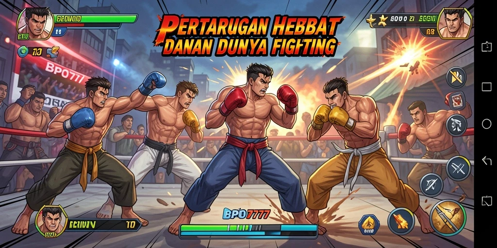 Tampilan menarik dari pertarungan antara karakter di BPO777.