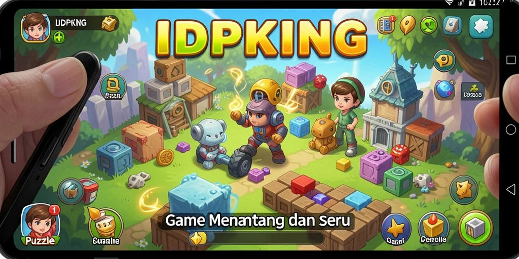 Screenshot utama IDPKING menampilkan gameplay Puzzle yang seru.