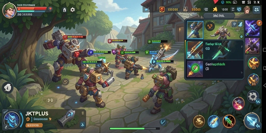 Tangkapan layar dari gameplay menarik JKTPLUS yang menunjukkan strategi pertempuran.
