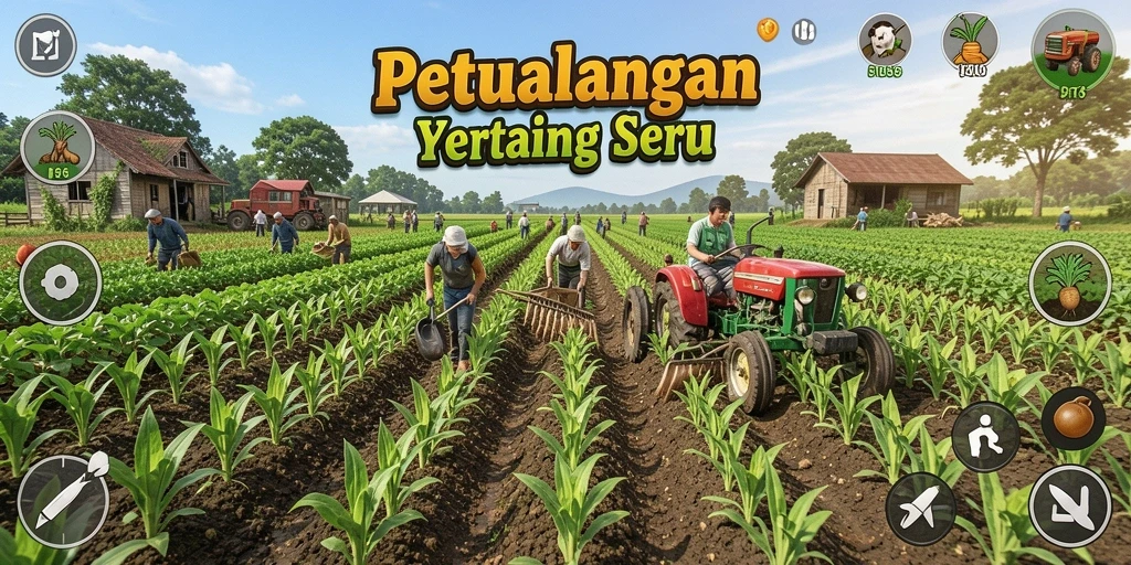 Tampilan gameplay seru di JPTERUS66, saat merawat tanaman.