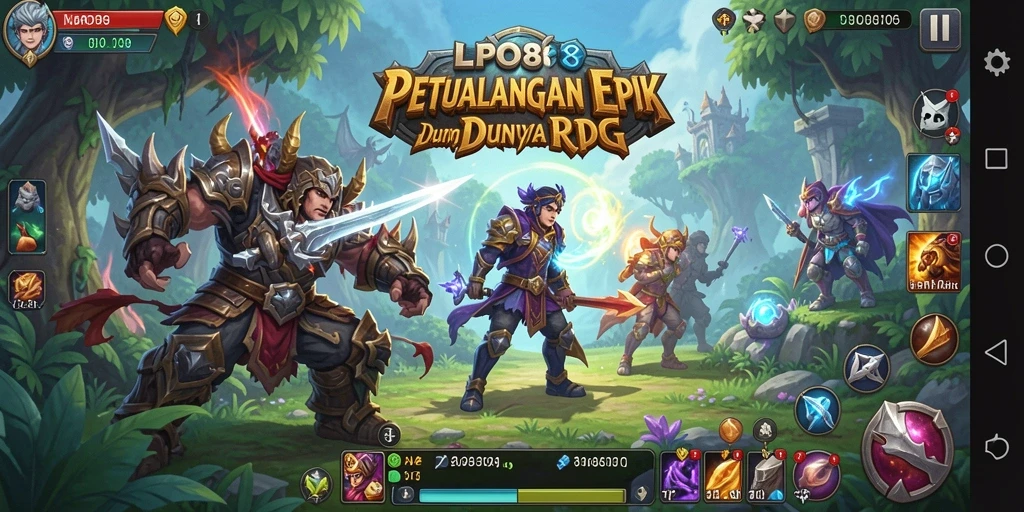 Tangkapan layar LPO88 menunjukkan aksi seru dalam pertarungan RPG.