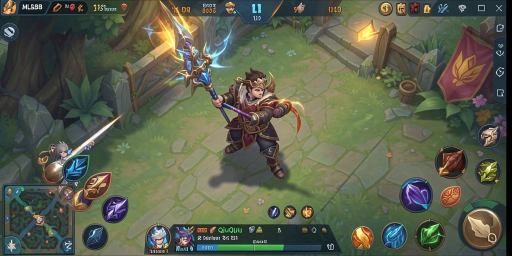 Screenshot utama MLBB8 menampilkan gameplay QiuQiu yang seru.