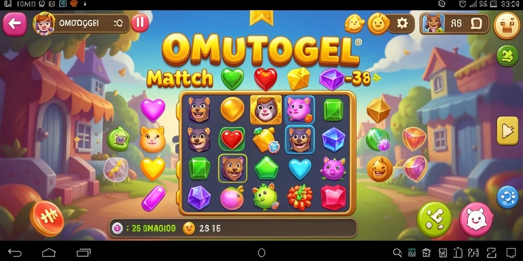Screenshot gameplay OMUTOGEL yang penuh warna dan menarik.