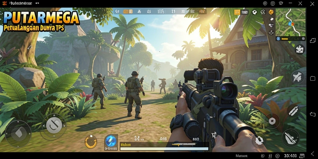 Tampilan gameplay seru dari PUTARMEGA di dalam dunia TPS.