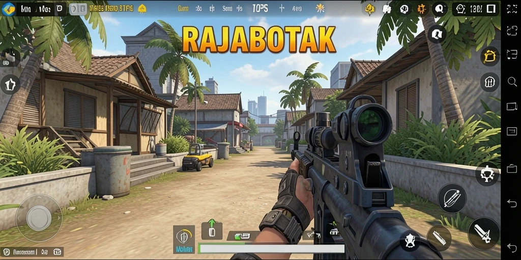 Screenshot gameplay seru dari RAJABOTAK dalam aksi TPS.