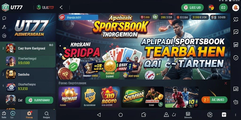 Tampilan gameplay UT77 menampilkan berbagai opsi taruhan olahraga.
