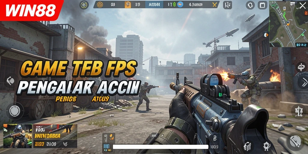 Screenshot gameplay WIN88 menampilkan pertempuran intens dan grafis menakjubkan.