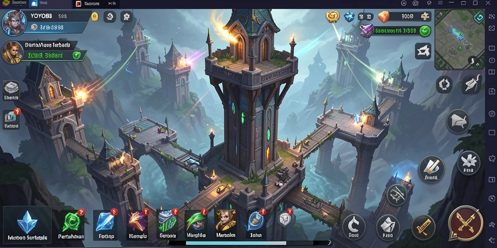 Gameplay menantang dalam <strong>YOYO88</strong> yang menampilkan pertahanan menara.